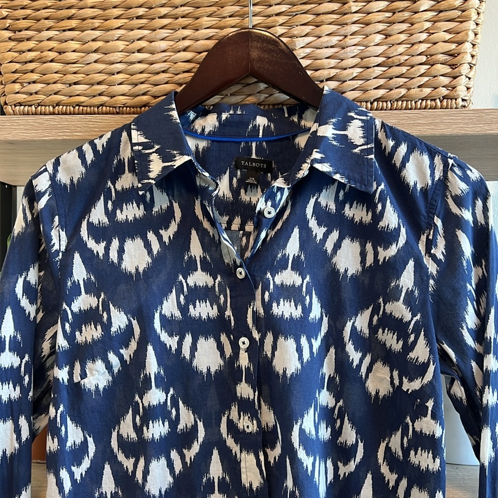 Talbots Lightweight Cotton Button Up, Button Down… - image 2